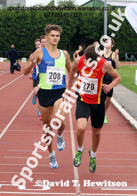 Under-17 mens 800 metres, Northern Under-15 and under-17 Championships, Wigan. Photo: David T. Hewitson/Sports for All Pics